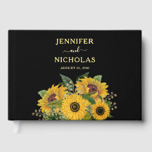 Schwarze Sonnenblume Hochzeit Gold