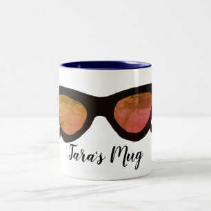 Schwarze Sonnenbrille Personalisiert Zweifarbige Tasse