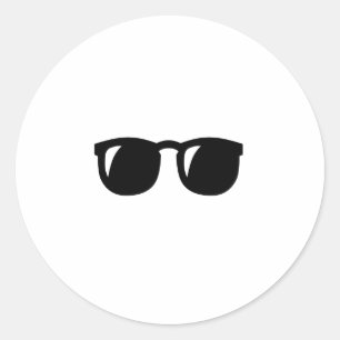 Schwarze Sonnenbrille Runder Aufkleber