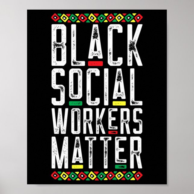Schwarze Sozialarbeiter Problem Afroamerikaner Leb Poster (Vorne)