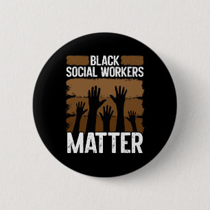 Schwarze Sozialarbeiterin Afroamerikanische Schwar Button