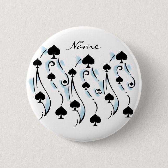 Schwarze Spades Tattoo Style Thunder_Cove Button (Vorderseite)