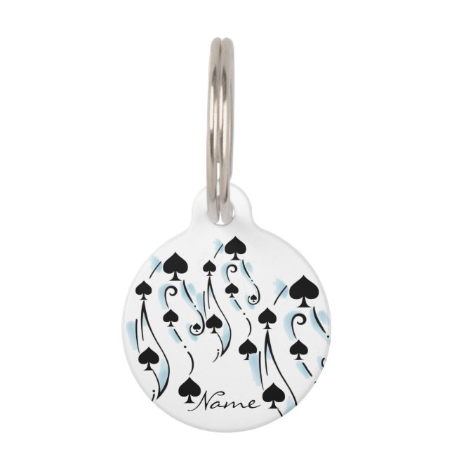 Schwarze Spades Tattoo Style Thunder_Cove Haustiermarke (Vorderseite)