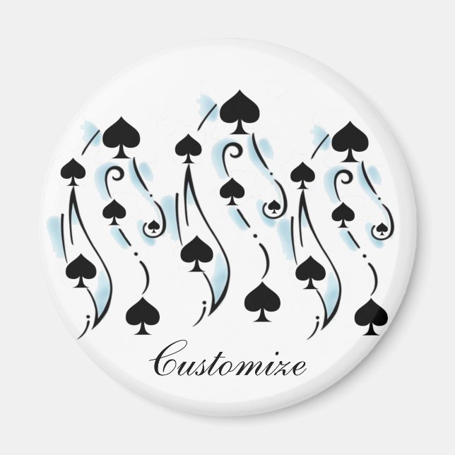 Schwarze Spades Tattoo Style Thunder_Cove Magnet (Vorne)