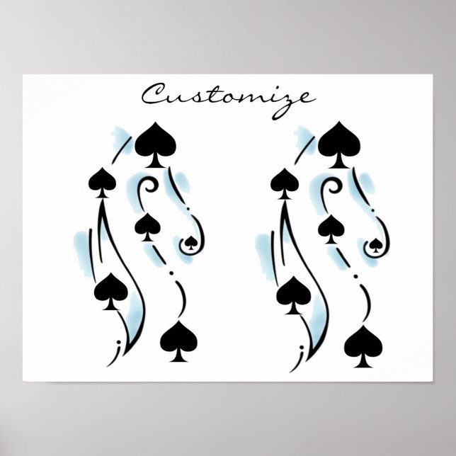 Schwarze Spades Tattoo Style Thunder_Cove Poster (Vorne)