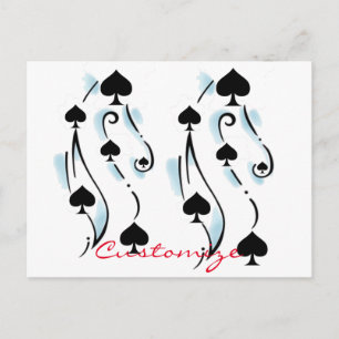 Schwarze Spades Tattoo Style Thunder_Cove Postkarte