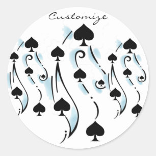Schwarze Spades Tattoo Style Thunder_Cove Runder Aufkleber