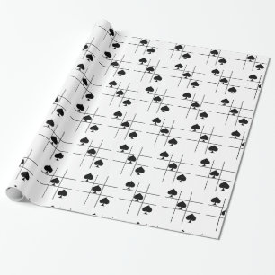 Schwarze Spades Tic Tac Toe Thunder_Cove Geschenkpapier