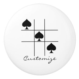 Schwarze Spades Tic Tac Toe Thunder_Cove Keramikknauf
