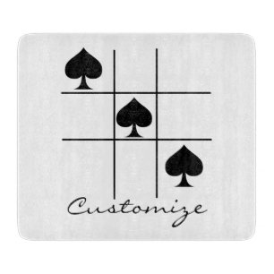 Schwarze Spades Tic Tac Toe Thunder_Cove Schneidebrett