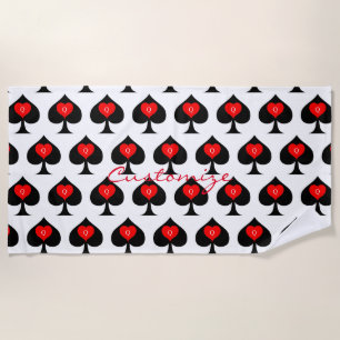 Schwarze Spades Tic Tac Toe Thunder_Cove Strandtuch