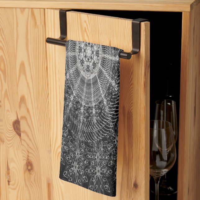 Schwarze Sparklorkunst Geschirrtuch (Drittel gefaltet)