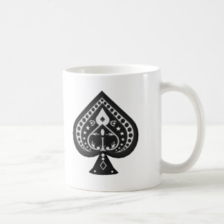 Schwarze Spaten: Poker kardiert Anzug: Tasse