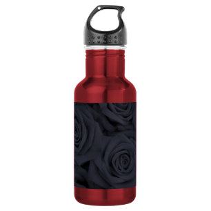 Schwarze spektakuläre Rosen Edelstahlflasche