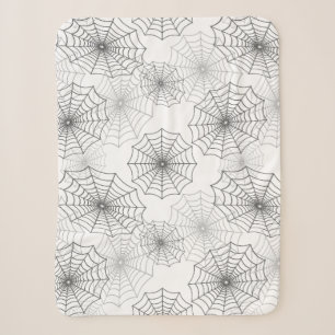 Schwarze Spider Web Cobweb Seidenmuster auf dunkel Sherpadecke