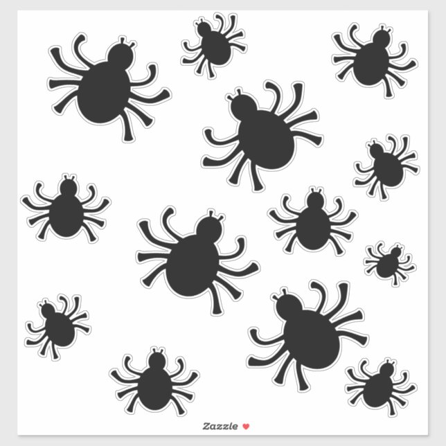 Schwarze Spiderdekorationen zu Halloween Aufkleber (Blatt)