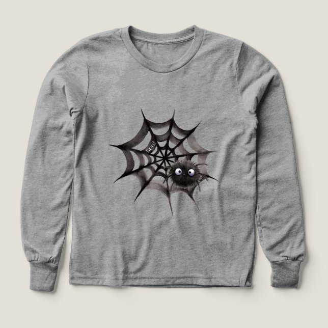Schwarze Spinne auf Web Halloween (Design Vorderseite)