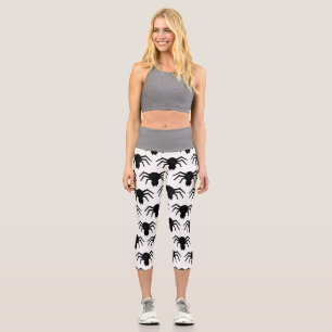 Schwarze Spinne Capri Leggings