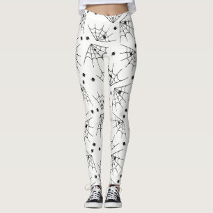 Schwarze Spinnen und Spinnennetze Halloween-Leggin Leggings