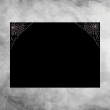 Schwarze Spinnennetze und weißes Blatt Ghost Hallo