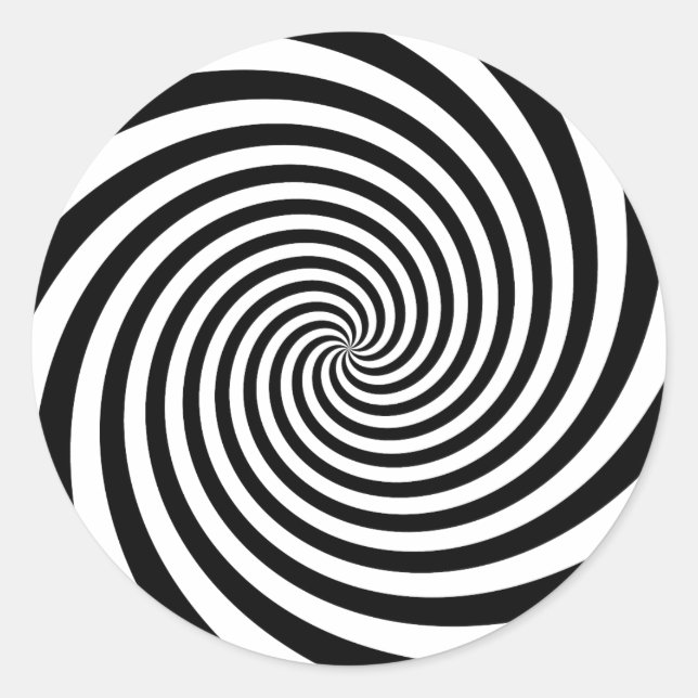 Schwarze Spirale Runder Aufkleber (Vorderseite)