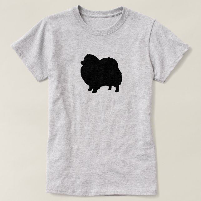 Schwarze Spitz-Silhouette T-Shirt (Design vorne)