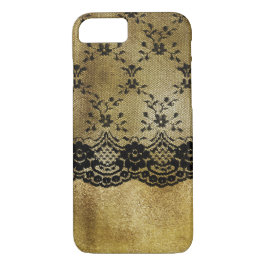Schwarze Spitze auf GoldGlitter Case-Mate iPhone Hülle