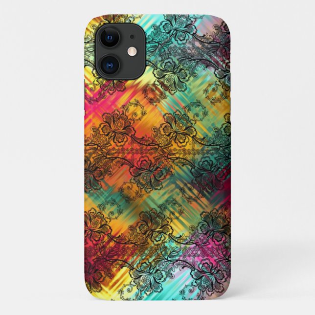Schwarze Spitze auf Regenbogenglas Case-Mate iPhone Hülle (Rückseite)