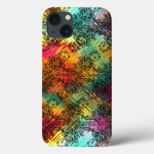 Schwarze Spitze auf Regenbogenglas Case-Mate iPhone Hülle