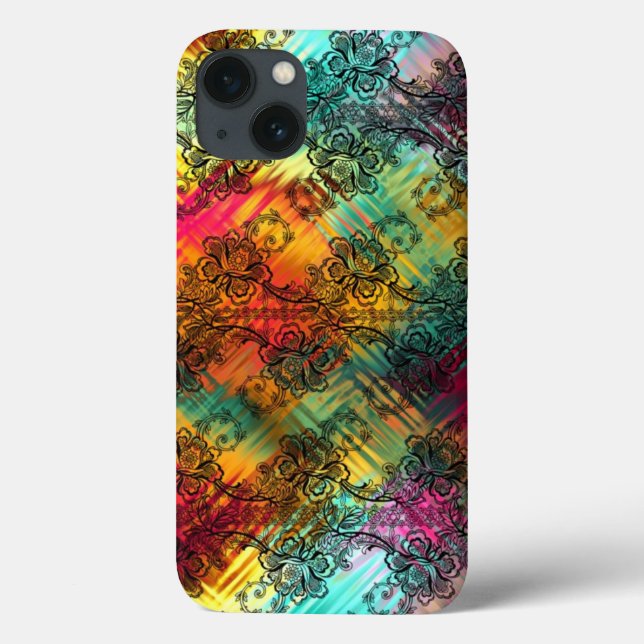Schwarze Spitze auf Regenbogenglas Case-Mate iPhone Hülle (Rückseite)