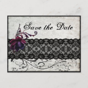 Schwarze Spitze, die Save the Date Wedding ist