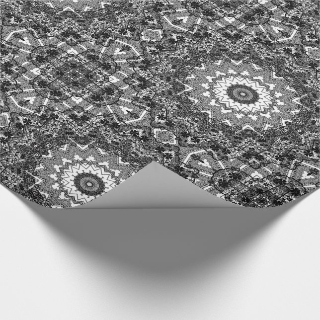 Schwarze Spitze Geschenkpapier (Ecke)