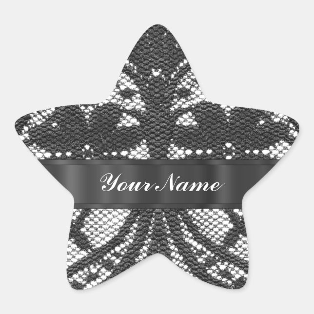 Schwarze Spitze personalisiert Stern-Aufkleber (Vorderseite)