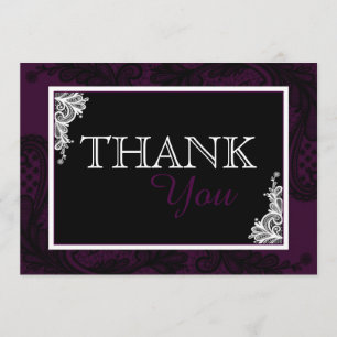 Schwarze Spitze-Pflaume moderner Goth danken Ihnen Dankeskarte