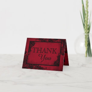 Schwarze Spitze Rotes Modernes Goth Danke