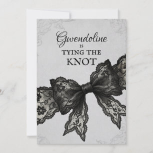 Schwarze Spitze Schleife Knoten Bridal Shower Einladung