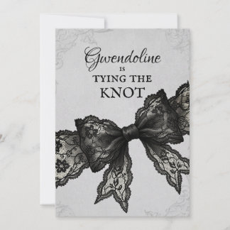 Schwarze Spitze Schleife Knoten Bridal Shower Einladung