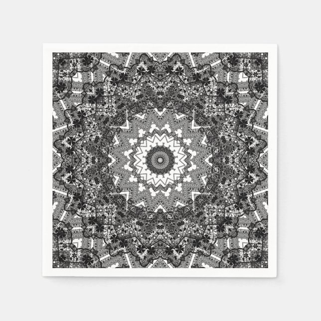 Schwarze Spitze Serviette (Vorderseite)