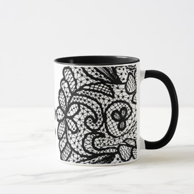 Schwarze Spitze-Tasse Tasse (Rechts)