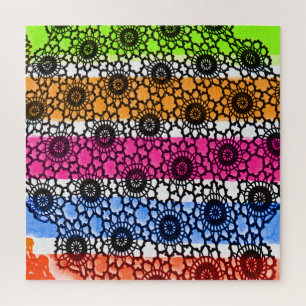 Schwarze Spitzenkunst Puzzle