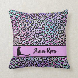 *~* Schwarze Spots Leopard Regenbogen Tiermuster Kissen