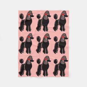 Schwarze Standardpudel-rosa Fleece-Decke Fleecedecke