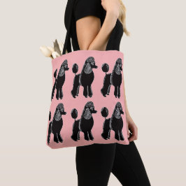 Schwarze Standardpudel-rosa Taschen-Tasche