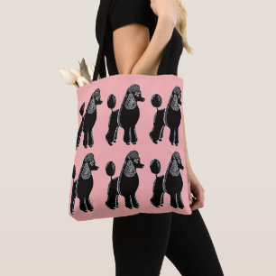 Schwarze Standardpudel-rosa Taschen-Tasche