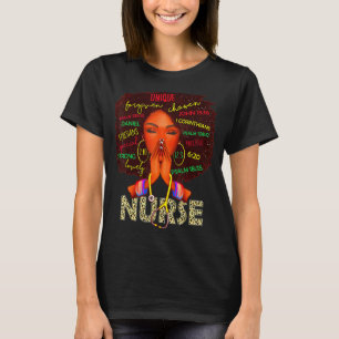 Schwarze Starke Krankenschwester Afro Liebe Melani T-Shirt