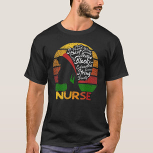 Schwarze Starke Krankenschwester Afro Liebe Melani T-Shirt