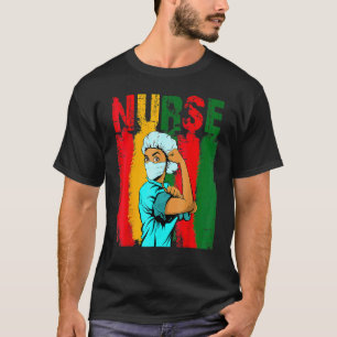 Schwarze Starke Krankenschwester Afro Liebe Melani T-Shirt