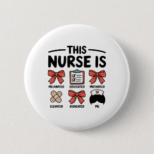 Schwarze Starke Krankenschwester Afro Mädchen Mela Button