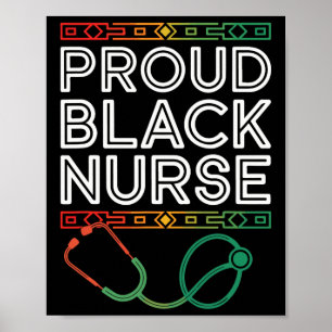 Schwarze Starke Krankenschwester Afro Mädchen Mela Poster