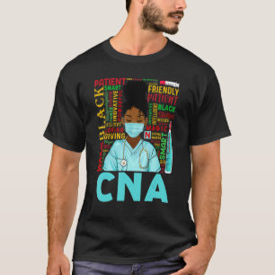 Schwarze Starke Krankenschwester Cna Afro Melanin T-Shirt